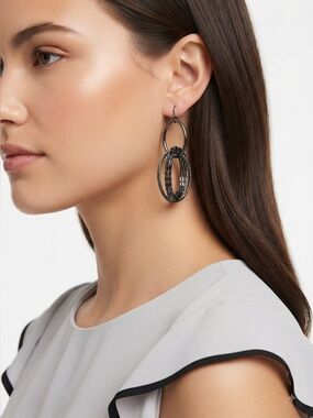 Gunmetal Link Drop Earrings
